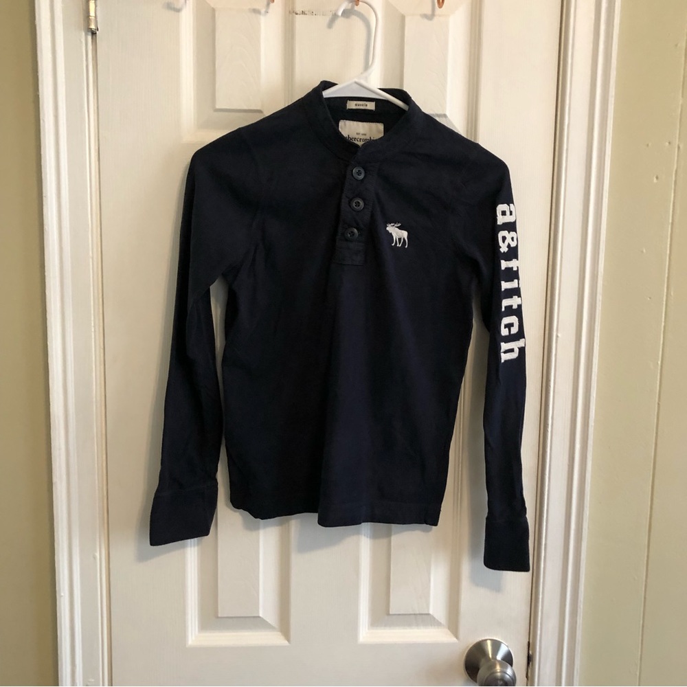 Navy blue long sleeve Abercrombie & Fitch shirt